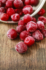 Frozen cherries fruits