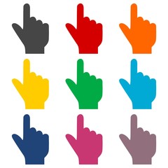 Hand icon, hand cursor icons set 