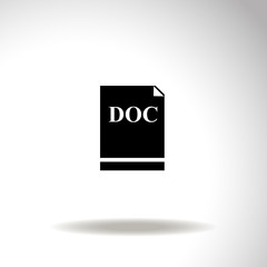 Doc file icon vector.