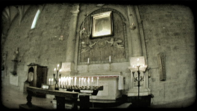 Italian cathedral 10. Vintage stylized video clip.