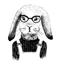 Wandcirkels plexiglas illustration of dressed up bunny girl  © Marina Gorskaya