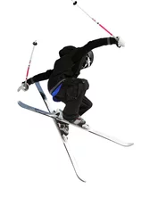 Rolgordijnen ski jumper in black and white © camerawithlegs