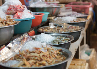 Traditional asian fish market