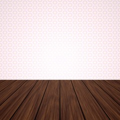 Empty room with wall and wooden floor. Illustration background