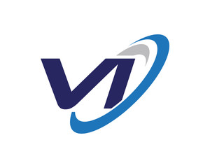 VI Letter Swoosh Icon Logo