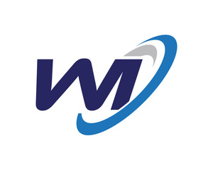 WI Letter Swoosh Icon Logo