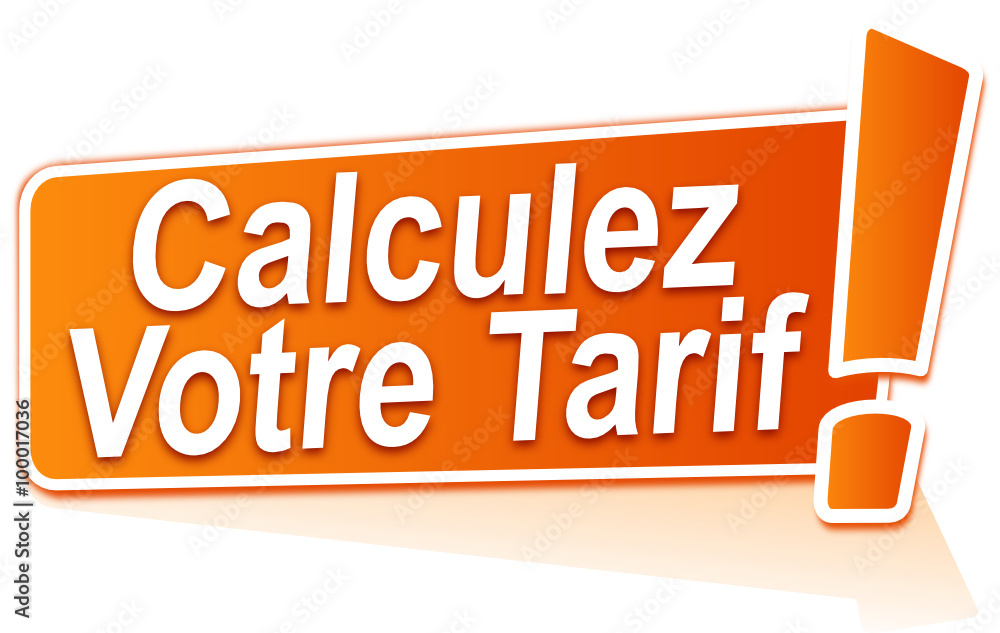 Sticker calculez votre tarif sur étiquette orange