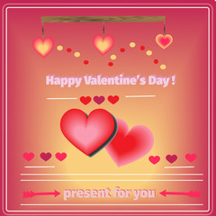 Fototapeta na wymiar Happy Valentine's day card. Vector illustration.