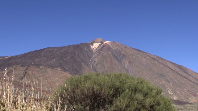 Sunlit by Mount Teide with Roque Cinchado in Tenerife, Canary islands, Spain