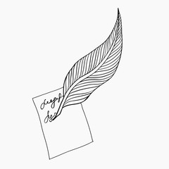 Feather icon. Feather writing tool icon. Vector illustration.