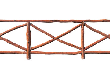 Wooden fence isolated on white background