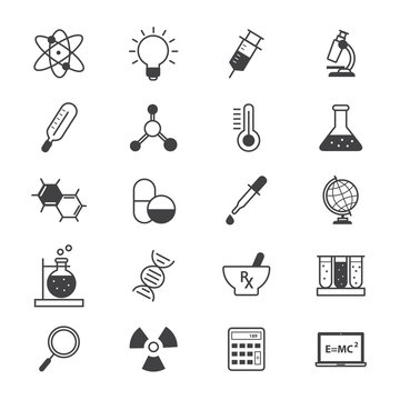 Science and Medical Icons Line
