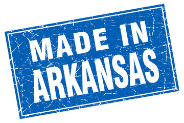 Arkansas blue square grunge made in stamp