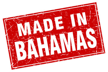 Bahamas red square grunge made in stamp