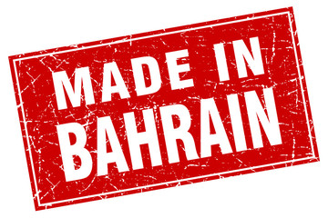Bahrain red square grunge made in stamp