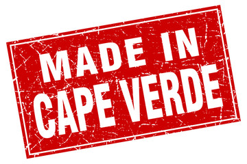 Cape Verde red square grunge made in stamp