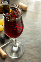 wine glass and grapes