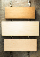 hanging signboard at wall