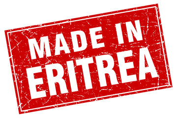 Eritrea red square grunge made in stamp