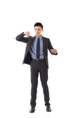Holding pose of Asian business man
