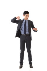 Obraz premium Holding pose of Asian business man