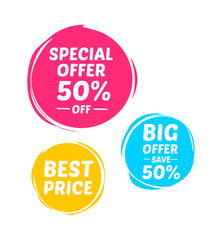 Special Offer, Big Offer & Best Price Marks
