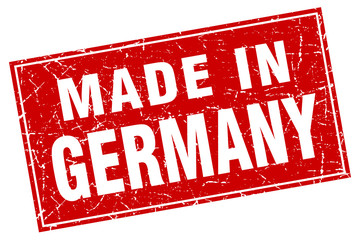 Germany red square grunge made in stamp
