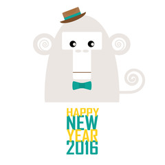 happy new year greeting card with monkey for Chinese new year