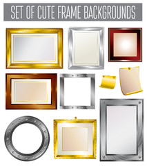 Set of different vector frames - vintage and modern style