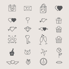 valentines day icon set