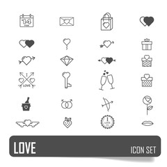 valentines day icon set