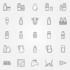Milk icons set