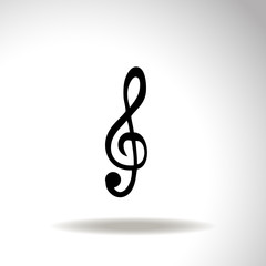 Illustration of clef isolated. Vector icon.