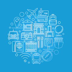 Travel vector line illustration