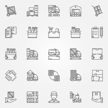 House or office moving icons