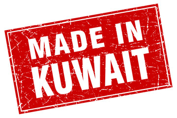 Kuwait red square grunge made in stamp