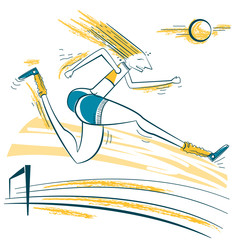 Athlete jumping sport illustration