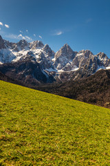 Spik Mountain North Face From Martuljek-Slovenia