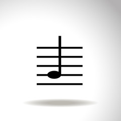 Music note on Scale. Music note icon set. Vector illustration