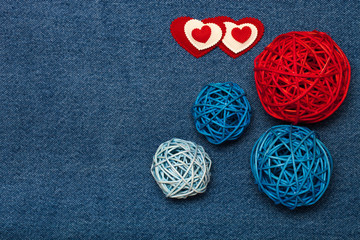 Romantic composition and space for text. Romantic love theme on