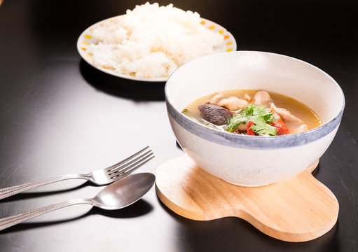Tom Yum Gai, Spicy Chicken Soup,Thai food.