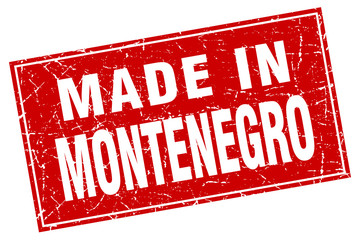 Montenegro red square grunge made in stamp