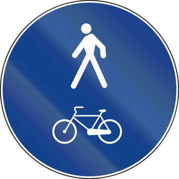 Road sign used in Italy - bike and pedestrian lane
