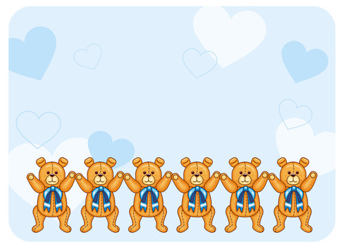 Cute color background with Teddy Bears