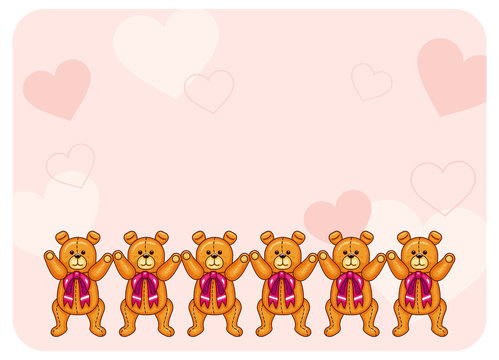 Cute color background with Teddy Bears
