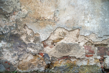 old Wall / stone wall with a broken finery