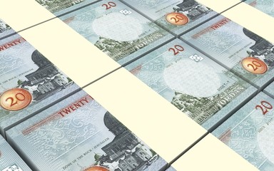 Jordan dinars bills stacked background. Computer generated 3D photo rendering.