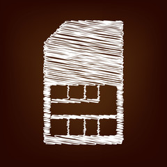 Scrible icon on the brown background