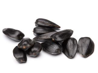 Sunflower seeds  isolated on white background close up