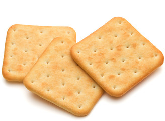 Dry cracker cookies isolated on white background cutout